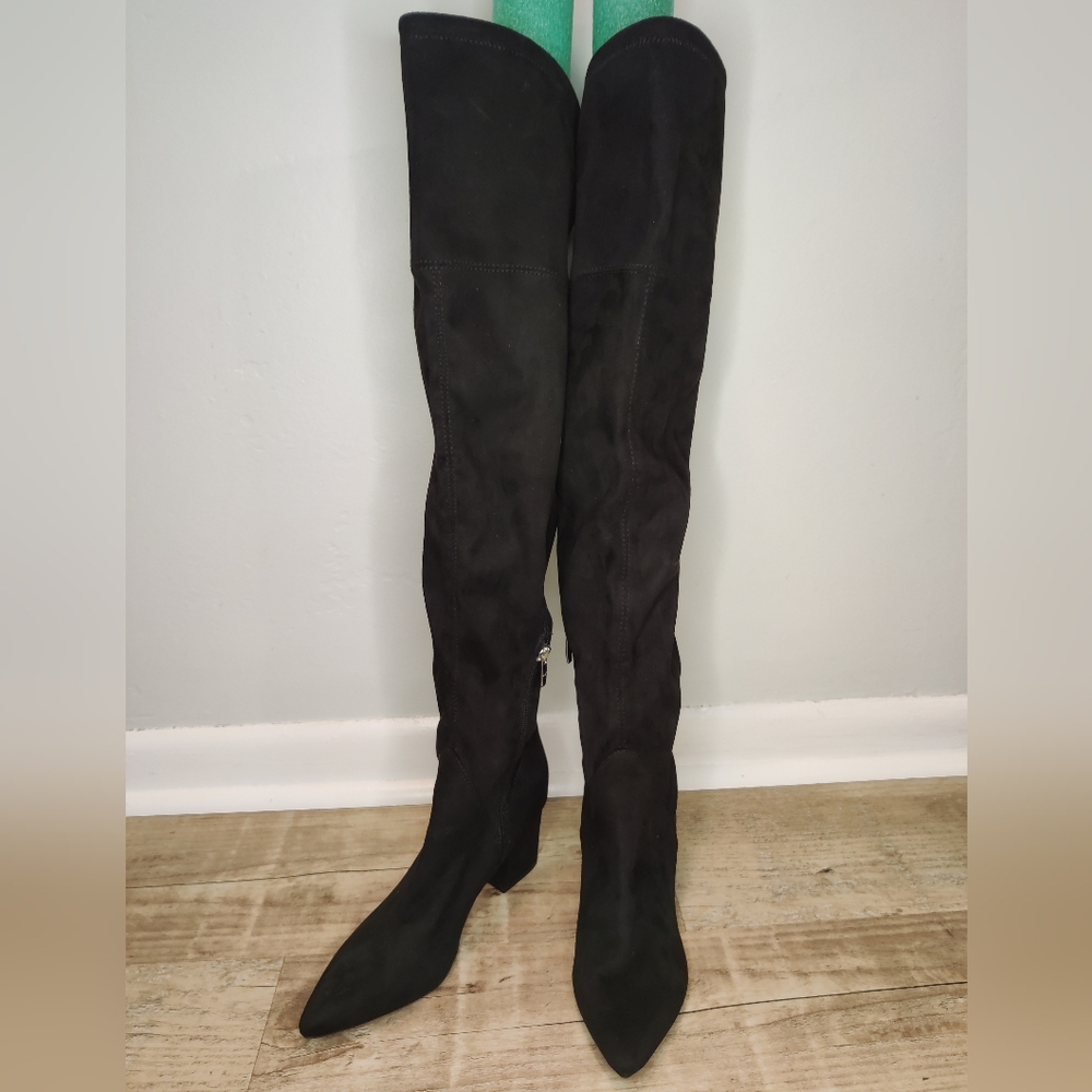Marc Fisher Black Suede Over-the-Knee Boots